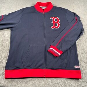 Stitches Boston Red Sox Jacket Mens XL Blue Track MLB Baseball Bomber Full Zip